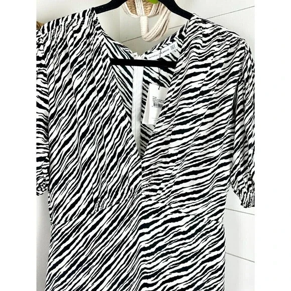 Faithfull The Brand Marie Louise Midi Dress Blance Animal Print NWT Size US 8 - Picture 3 of 8